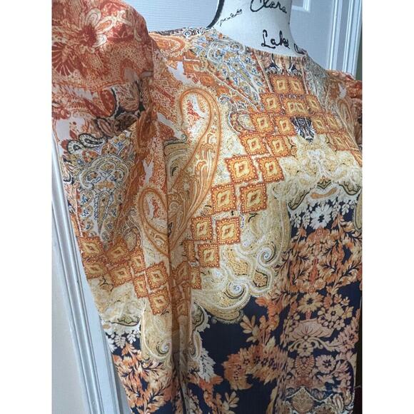 FLYING TOMATO BLOUSE BOROQUE PAISLEY SZ XS PUFFED SLEEVES FAIRY CORE - Picture 10 of 16